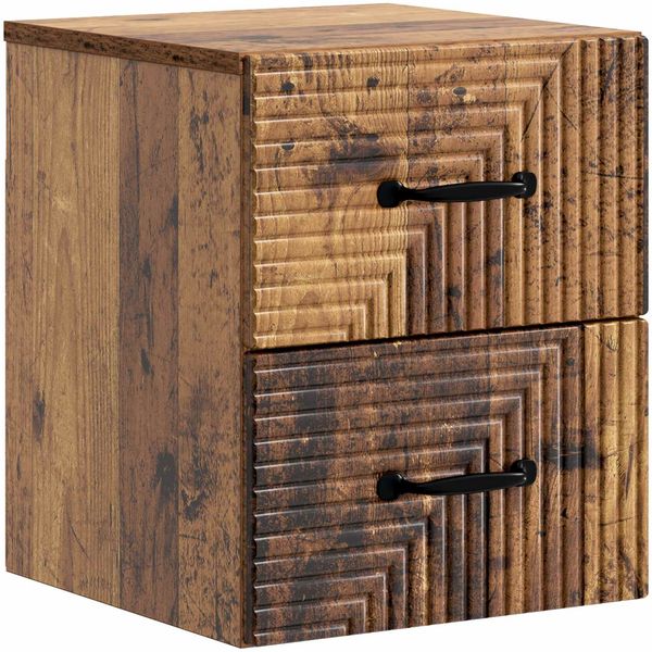 vidaXL Wandmontierter Nachttisch Altholz 34,5 x 33 x 40 cm 898651