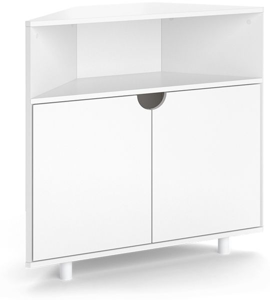 Eckschrank Inaro Weiß 79 x 76 cm mit 3 Fächern Vicco