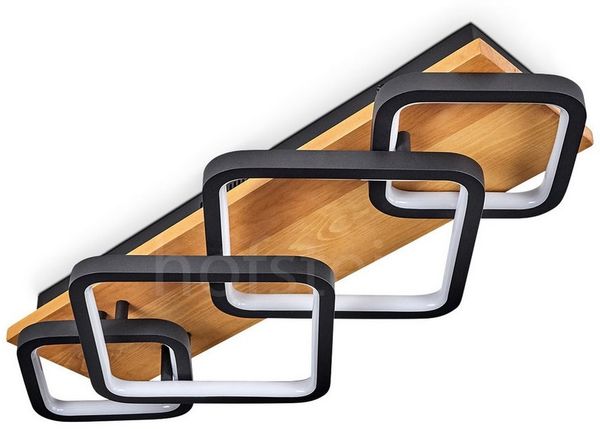 hofstein Deckenleuchte »Palermo« moderne Deckenlampe aus Metall/Holz
