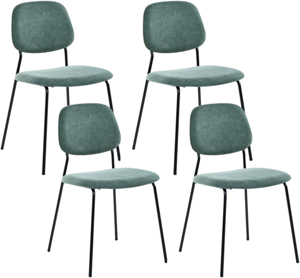 Esszimmerstuhl 4er Set RILEY Stoff Grün