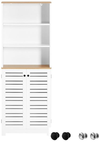 SoBuy BZR44-W Badezimmer-Hochschrank, MDF, Lackiert, Weiß, 60 x 160 x 30 cm