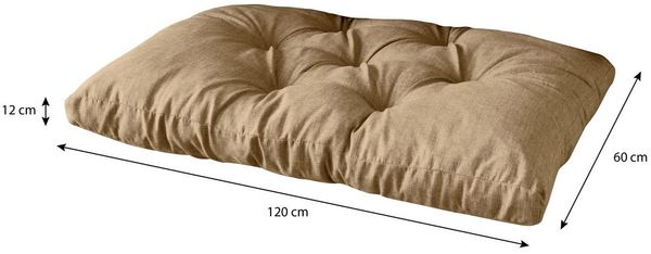 sunnypillow Sitzkissen Palettenkissen gesteppt Sitzkissen 120 x 60 x 12 cm, Sandfarben Bild 3