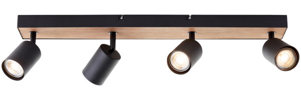 Brilliant AG Leuchten G93071-76 Jello Wood LED Spotbalken 4-flammig schwarz holz