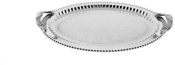 Serviertablett aus hochwertigem 18/10-Edelstahl - Elegant & Zeitlos - 2er Set Silber