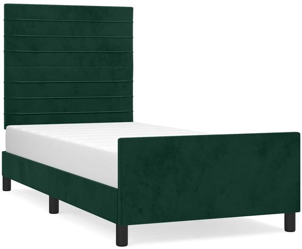 Einzelbettgestell Design für Erwachsene ohne Matratze Dunkelgrün 100x200 cm Samt d4743e