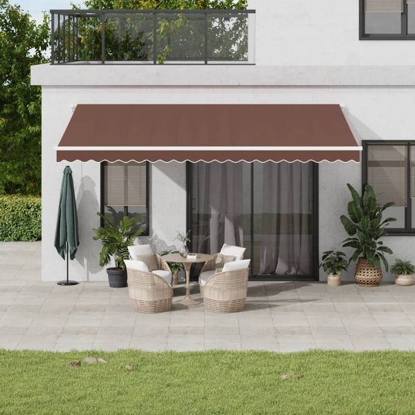 vidaXL Markise Manuell mit LED Braun 500x300 cm 3215383
