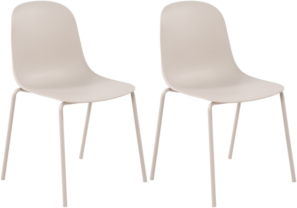 CLP 2er Set Stühle Hardin, stapelbare gartenstühle, wetterfest und UV-beständig,hellgrau