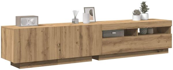 vidaXL TV-Schrank mit LED-Leuchten Artisan-Eiche 200x35x40 cm 3329166
