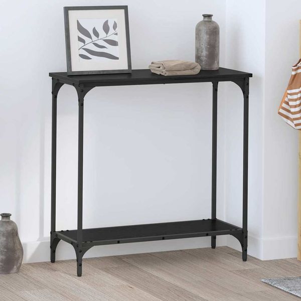 vidaXL Konsolentisch mit Regal Schwarz Eichen-Optik 75 x 30.5 x 75 cm 883521