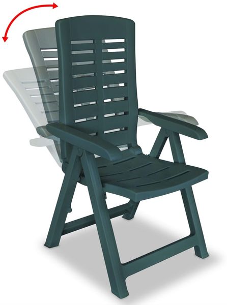 Verstellbare Gartenstühle, Terrassenstühle 2 Stk. Kunststoff Grün
