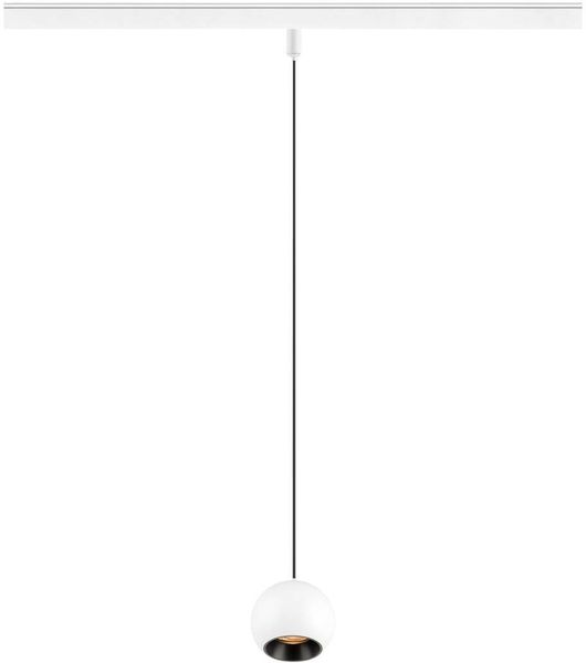SLV LIGHT EYE® 2.0, 48V Pendelleuchte, DALI, Pendellänge 200 cm, 2700K, 30°, weiß / schwarz - Leuchten mit 3 Phasen Adapter 48V