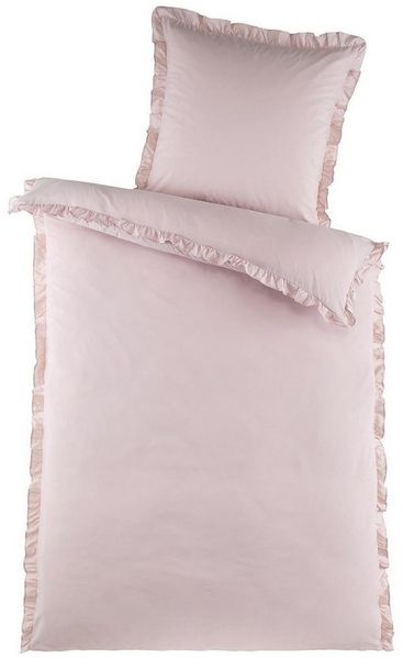 Holiday Heimtex Bettwäsche PURE ROMANTIC, L 135 x B 200 cm, Rose, Polyester, 1 teilig, mit Rüschen