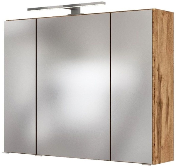 Lomadox Spiegelschrank LOUROSA-03 3D 60 cm in Wotaneiche Nb. inkl. LED Beleuchtung, BxHxT: 60x66x20 cm Bild 2