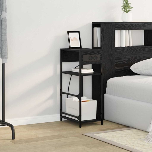 vidaXL Nachttisch Schwarze Eiche 40 x 27 x 76 cm Holzwerkstoff 859570 Bild 3