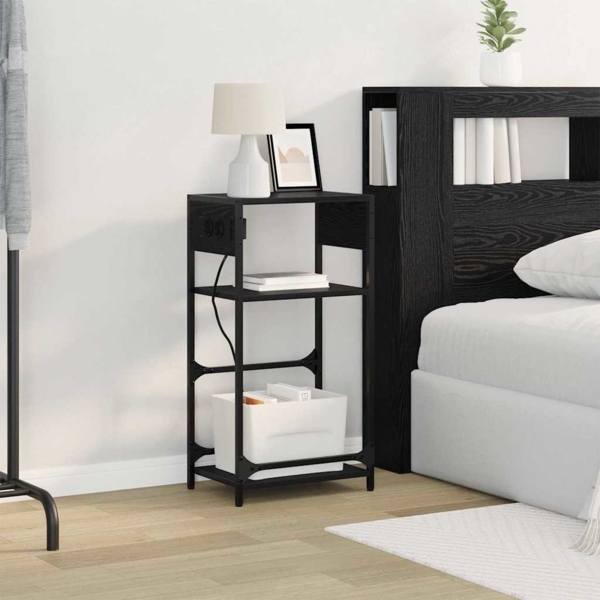 vidaXL Nachttisch Schwarze Eiche 40 x 27 x 76 cm Holzwerkstoff 859570 Bild 4