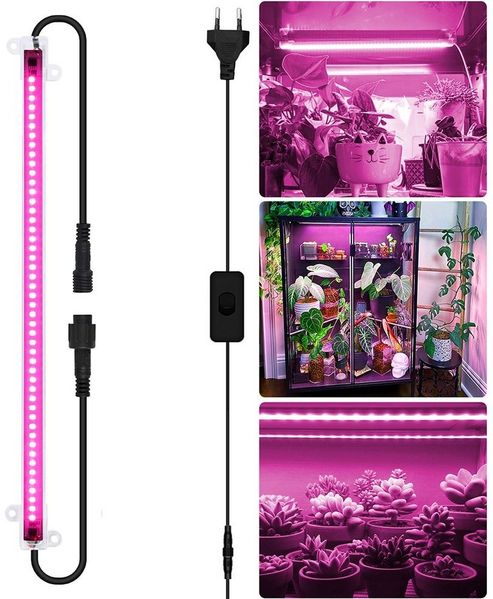 Qualra Pflanzenlampe LED Vollspektrum Pflanzenlampe 30/50cm Anschließbar Growlight Stecker, für Verschiedene Pflanzen Gartenpflanzen