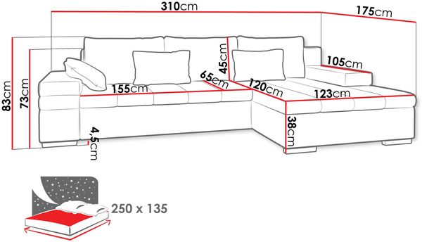 Ecksofa Bangkok Premium (Farbe: Abriamo 04, Seite: Links) Bild 5