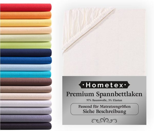 Hometex Premium Textiles Spannbettlaken Premium Boxspringbett Spannbetttuch ideal für Wasserbett und Matratzen, Jersey, Gummizug: Rundumgummizug, Spannbettlaken Premium Qualität 190 g/m², Gekämmte Baumwolle