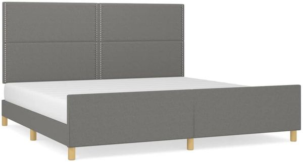 Doppelbett, Bettgestell Modernen ohne Matratze Dunkelgrau 200x200 cm Stoff d2330e