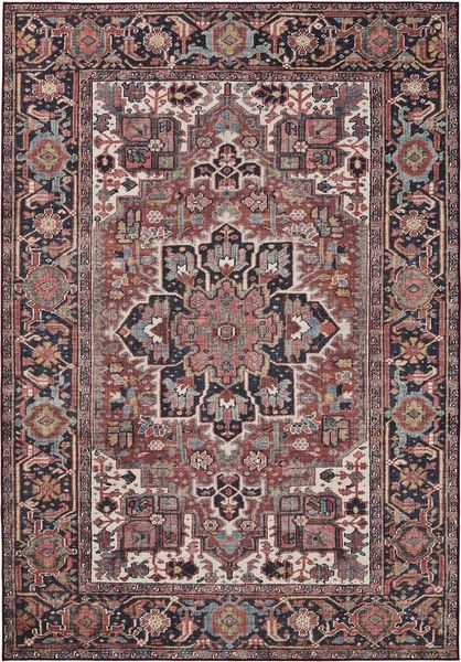 Interiyou Teppich Gent, Rechteckig, Höhe: 5 mm, Vintage Kurzflor für Wohnzimmer, Schlafzimmer, waschbar, pflegeleicht