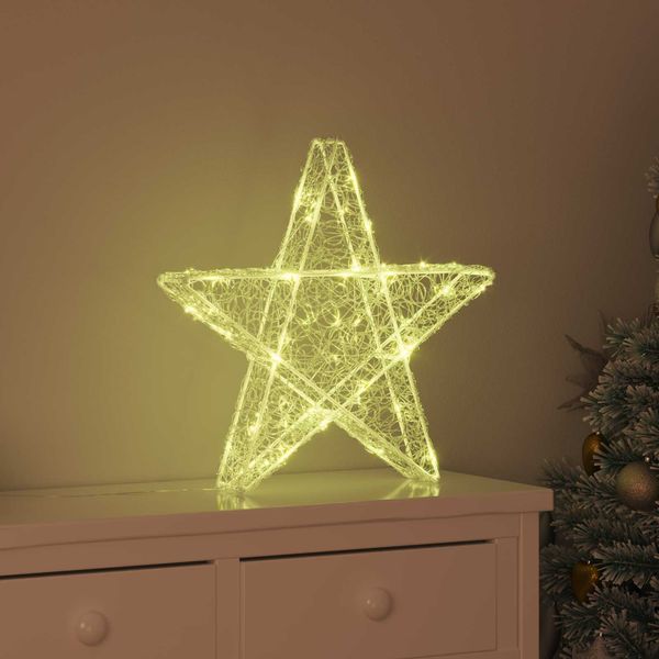 vidaXL 3D Stern mit 50 LEDs Warmweiß 55 x 53.5 x 10 cm Acryl 42019098