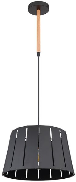 RGB LED Pendelleuchte, schwarz braun, App Steuerung, D 35 cm