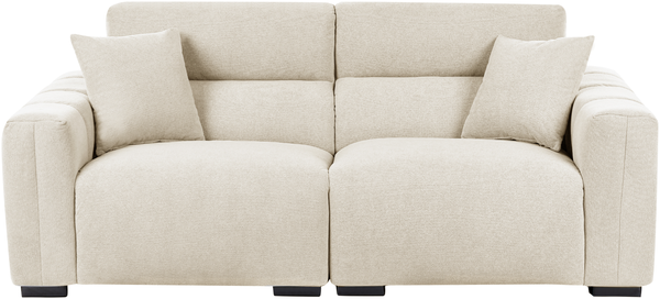 Sofa 3-Sitzer FAUSKAN Stoff Hellbeige