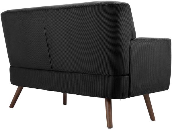 Sofa ARNE Cord 2-Sitzer - 120 x 74 x 81 cm, Cord, Schwarz | Couch Loungesofa für Wohnzimmer Schlafzimmer Leseecke Bild 7