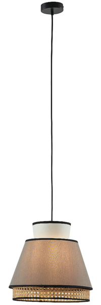 Vente-unique - Pendelleuchte skandinavisch - 35 x 120 cm - Naturfarben & Taupe - KLAUS Bild 4