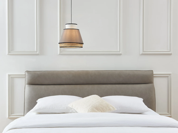 Vente-unique - Pendelleuchte skandinavisch - 35 x 120 cm - Naturfarben & Taupe - KLAUS Bild 3