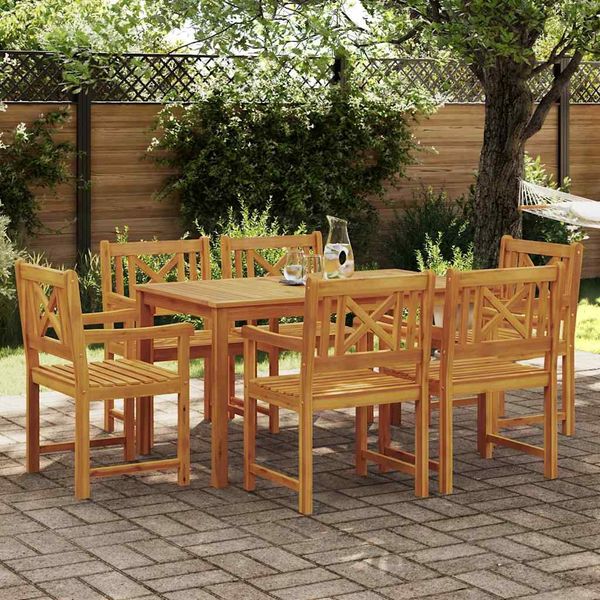 vidaXL Garten Essgruppe 7 pcs Braun Massivholz Akazie 3375651