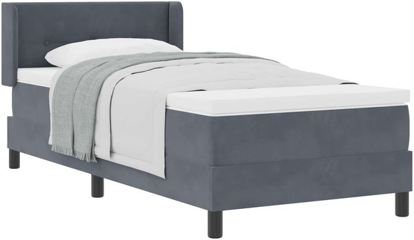 vidaXL Boxspringbett mit Kopfteil Dunkelgrau 200 x 90 cm Samt 3341451 Bild 2