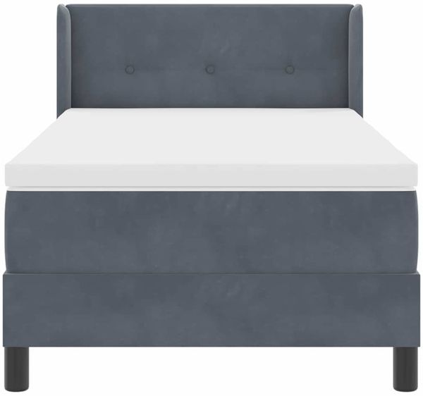 vidaXL Boxspringbett mit Kopfteil Dunkelgrau 200 x 90 cm Samt 3341451 Bild 7