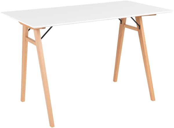 Schreibtisch >Vojens< in Weiss, MDF - 120x75x60cm (BxHxT)