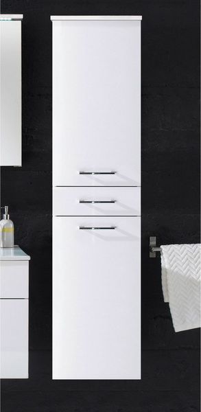 Hochschrank >Splash< in Weiß Hochglanz - 40x160x35 (BxHxT)