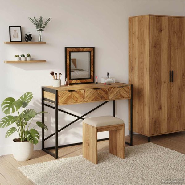 vidaXL Schminktisch Braun 100 x 40 x 120 cm Massivholz Akazie 374115