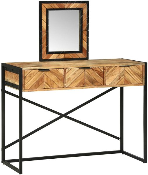 vidaXL Schminktisch Braun 100 x 40 x 120 cm Massivholz Akazie 374115 Bild 3
