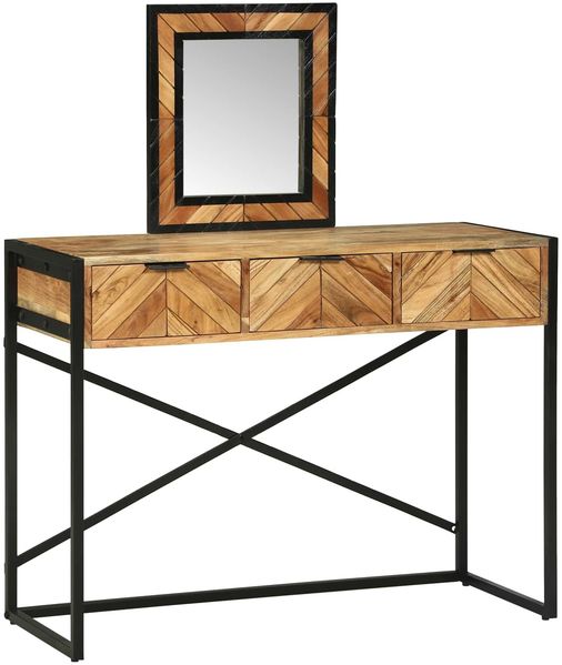 vidaXL Schminktisch Braun 100 x 40 x 120 cm Massivholz Akazie 374115 Bild 2