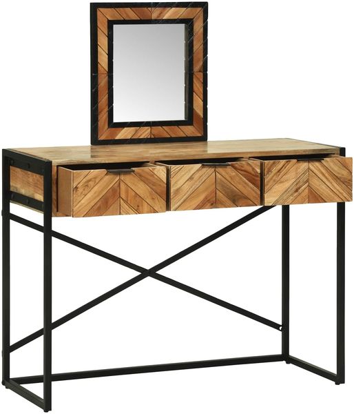 vidaXL Schminktisch Braun 100 x 40 x 120 cm Massivholz Akazie 374115 Bild 5
