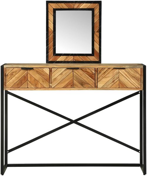 vidaXL Schminktisch Braun 100 x 40 x 120 cm Massivholz Akazie 374115 Bild 6