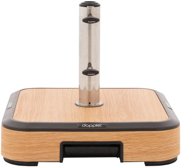 Doppler Alu-Wood Trolley Sockel Rollsockel 50 kg Holzoptik 56 x 56 cm 85897AWGT