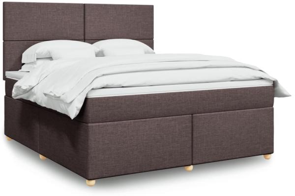 vidaXL Boxspringbett mit Matratze Dunkelbraun 180x200 cm Stoff 3293655