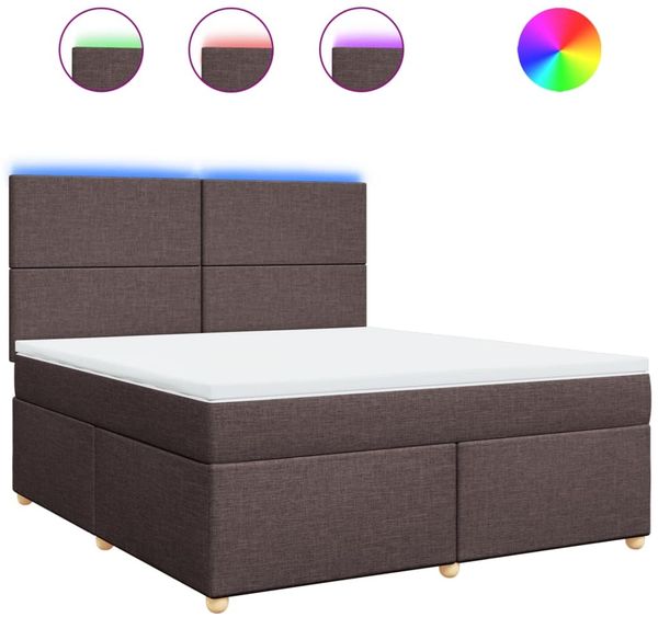 vidaXL Boxspringbett mit Matratze Dunkelbraun 180x200 cm Stoff 3293655 Bild 2