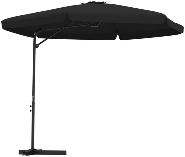 Sonnenschirm, Terrassenschirm mit Stahl-Mast 300 cm Schwarz