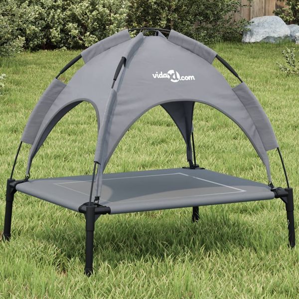vidaXL Hundeliege mit Dach Anthrazit Oxford-Gewebe und Stahl 172596