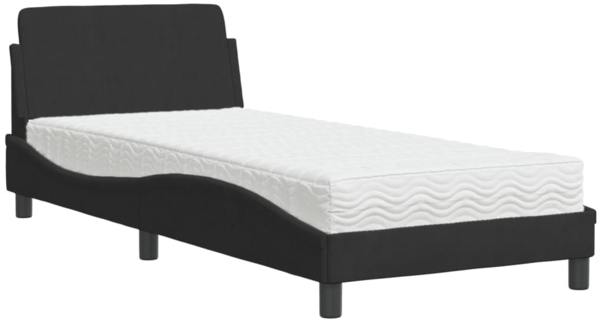 vidaXL Bett mit Matratze "Dover" Schwarz 80x200 cm Samt 3208293