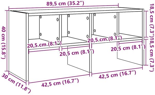 vidaXL Schuhregal Stapelbar Weiß 89,5x30x40 cm 858839 Bild 9