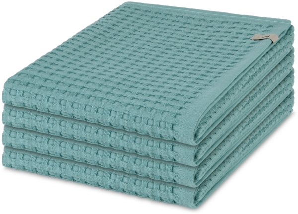 Möve Piquee 4 tlg. Frottier-Set - 4 X Handtuch (50 X 100cm) - 350 - Arctic