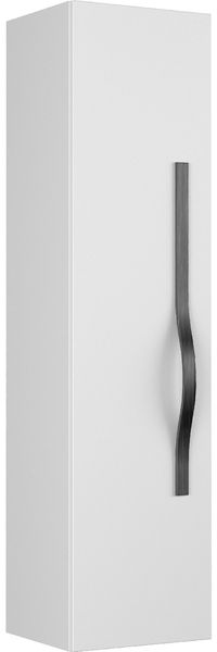 BADEDU FILS Hochschrank 33 cm breit, Weiß, Griff Schwarz