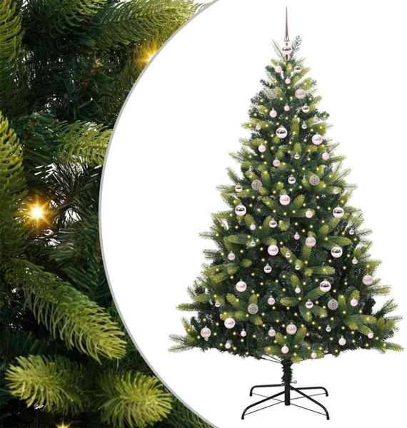 vidaXL Künstlicher Klapp-Weihnachtsbaum mit 300 LEDs Grün 210 cm 3396002
